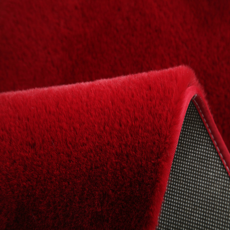 Faux Rabbit Fur Carpet (Red)