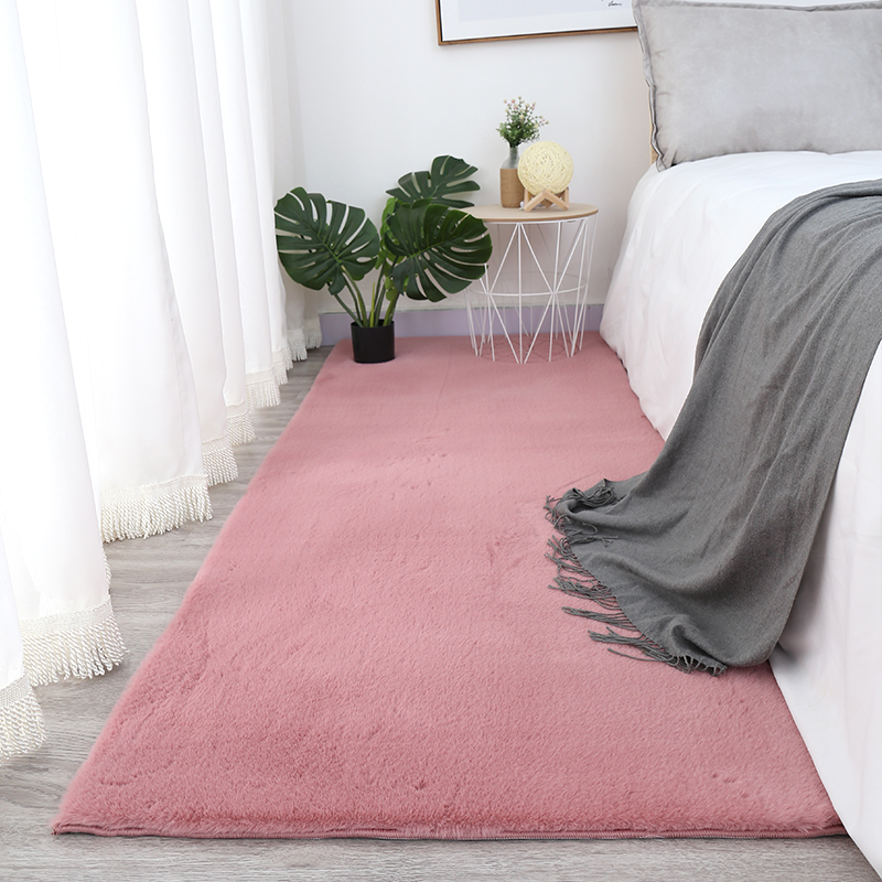 Faux Rabbit Fur Carpet (Dusty Rose)